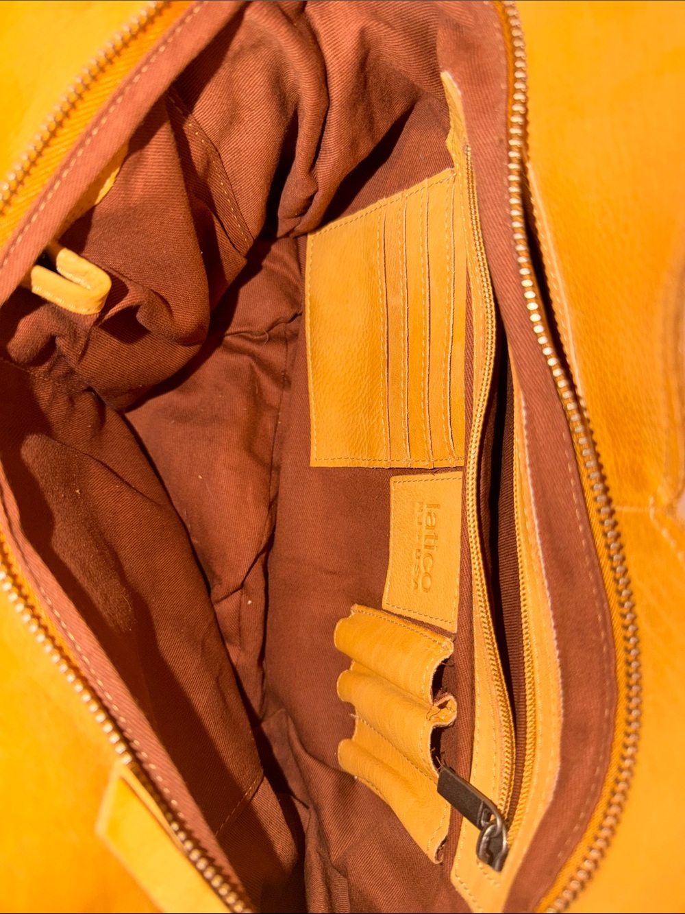 Latico Darby Camel Leather Crossbody Tote with Detachable Strap - Picture 4 of 7